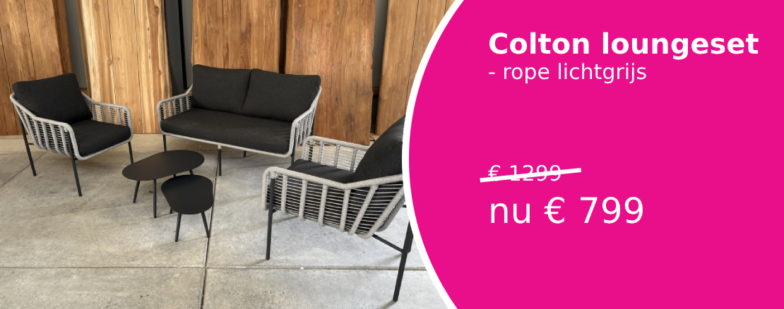 Super aanbieding | Loungeset rope lichtgrijs